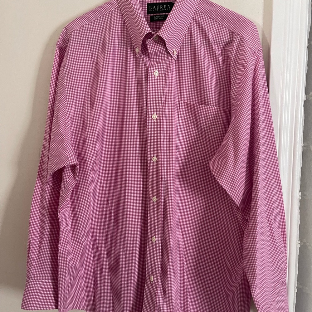 Ralph Lauren Pink Casual Button Down Shirt Classic Fit